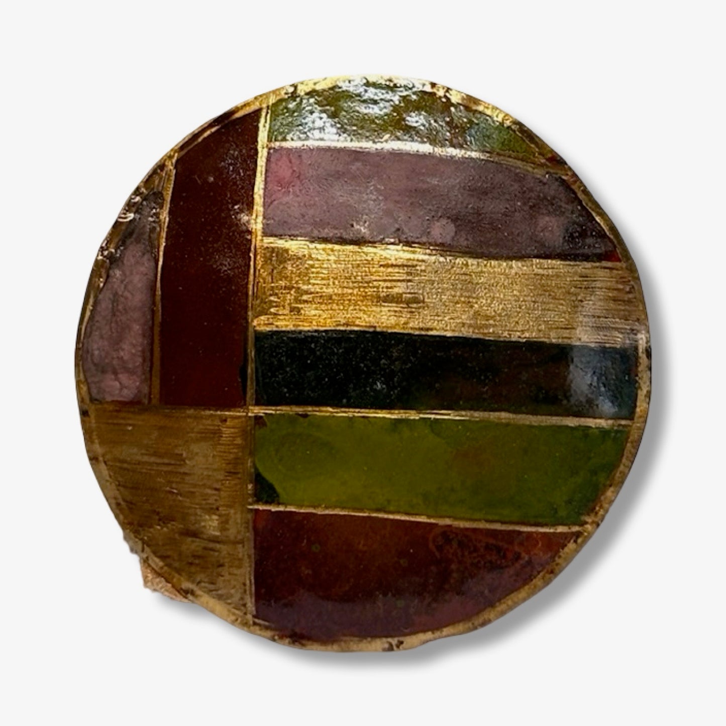 Domed Geometric Brooch Large