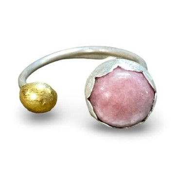 Rhodochrosite Double Ring