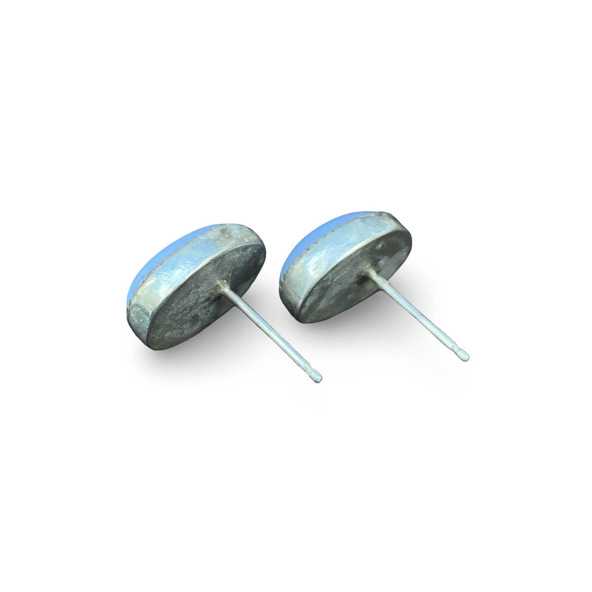 Lace Agate Bezel Studs