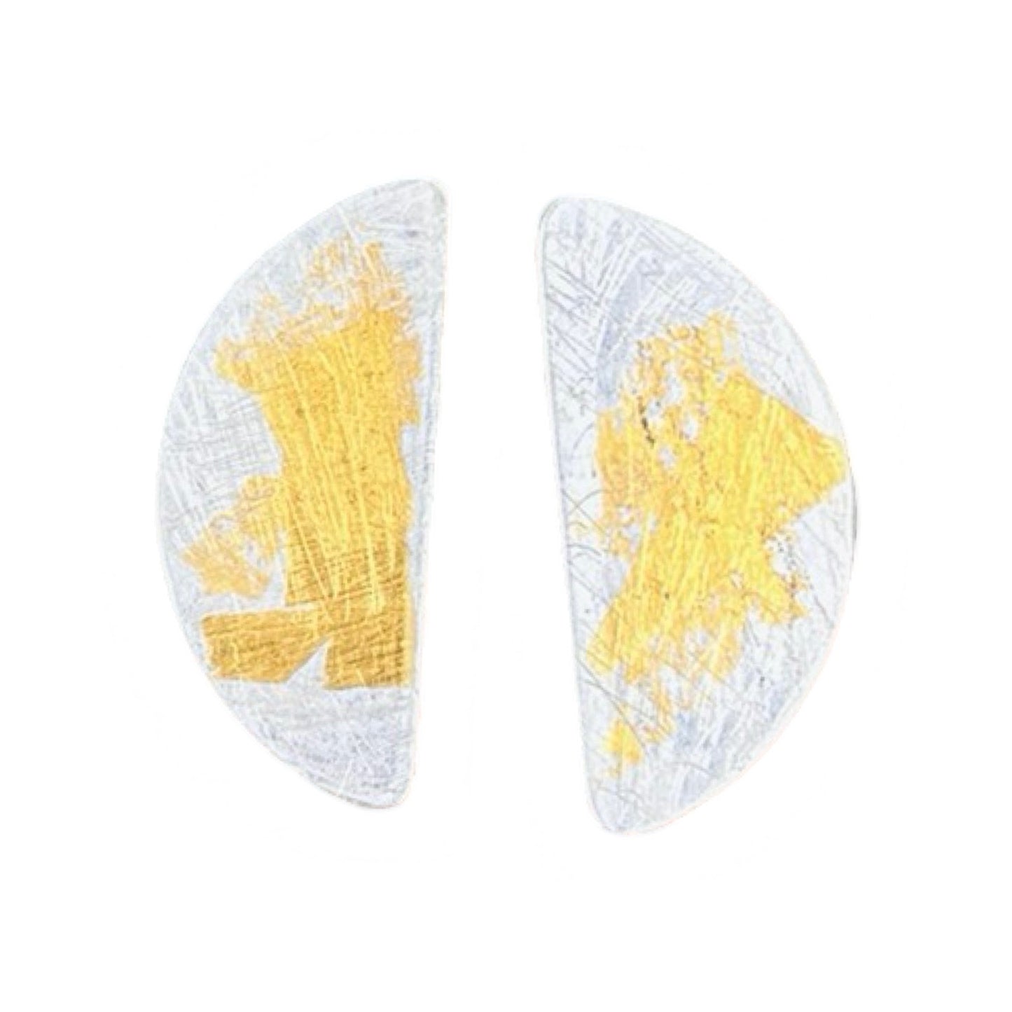 Large Half Moon Marbled Studs