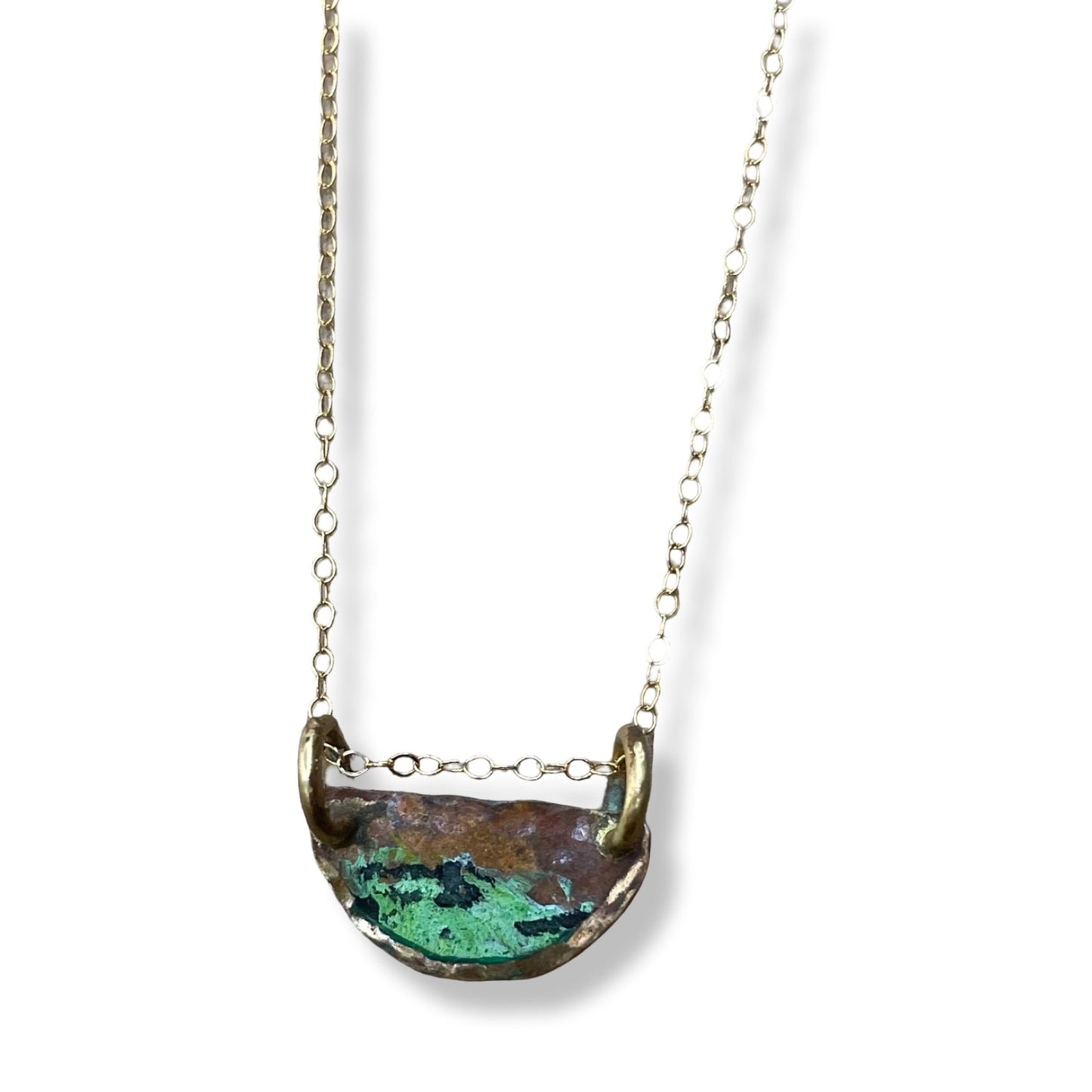 Half Moon Patinated Ocean Necklace