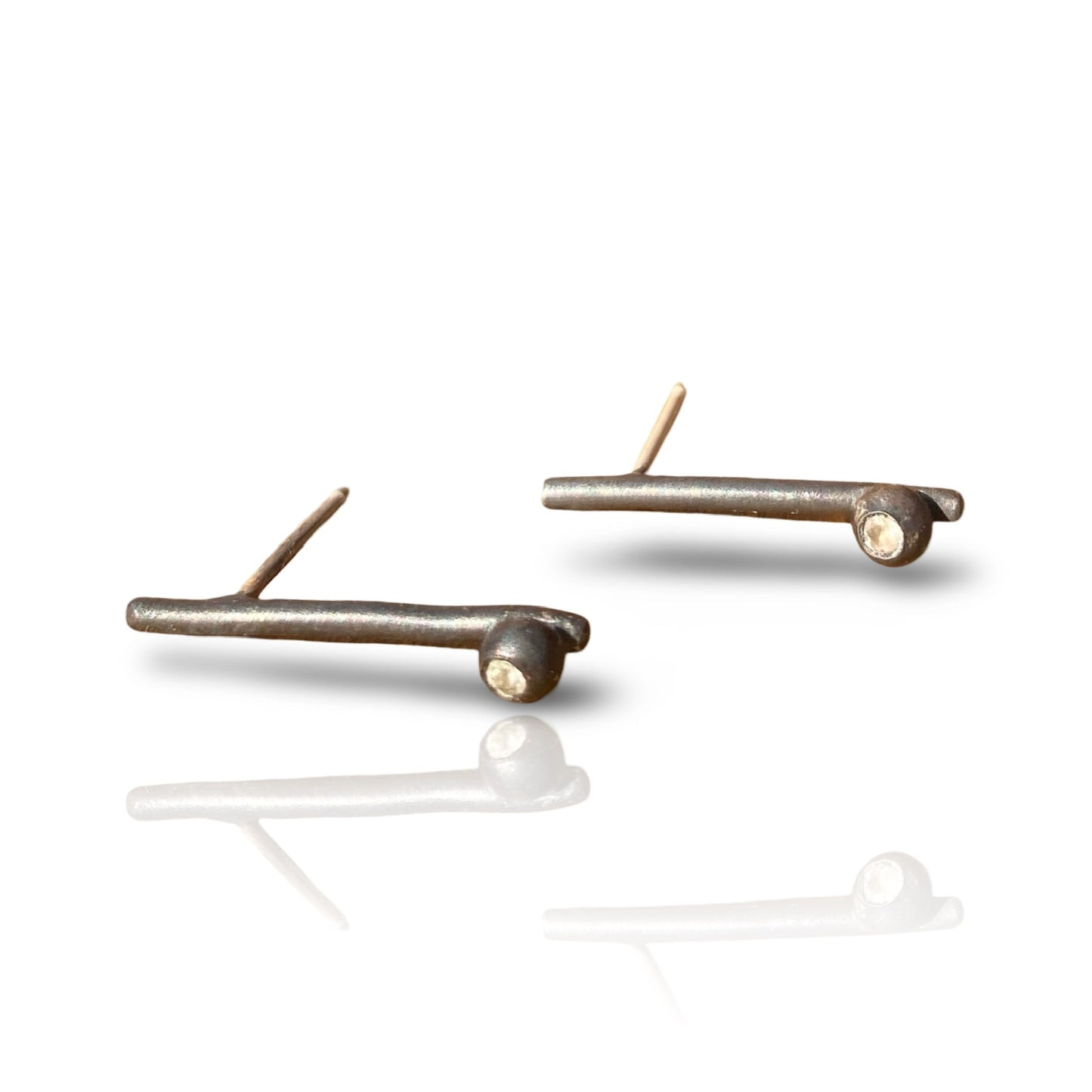 Long White Sapphire Studs