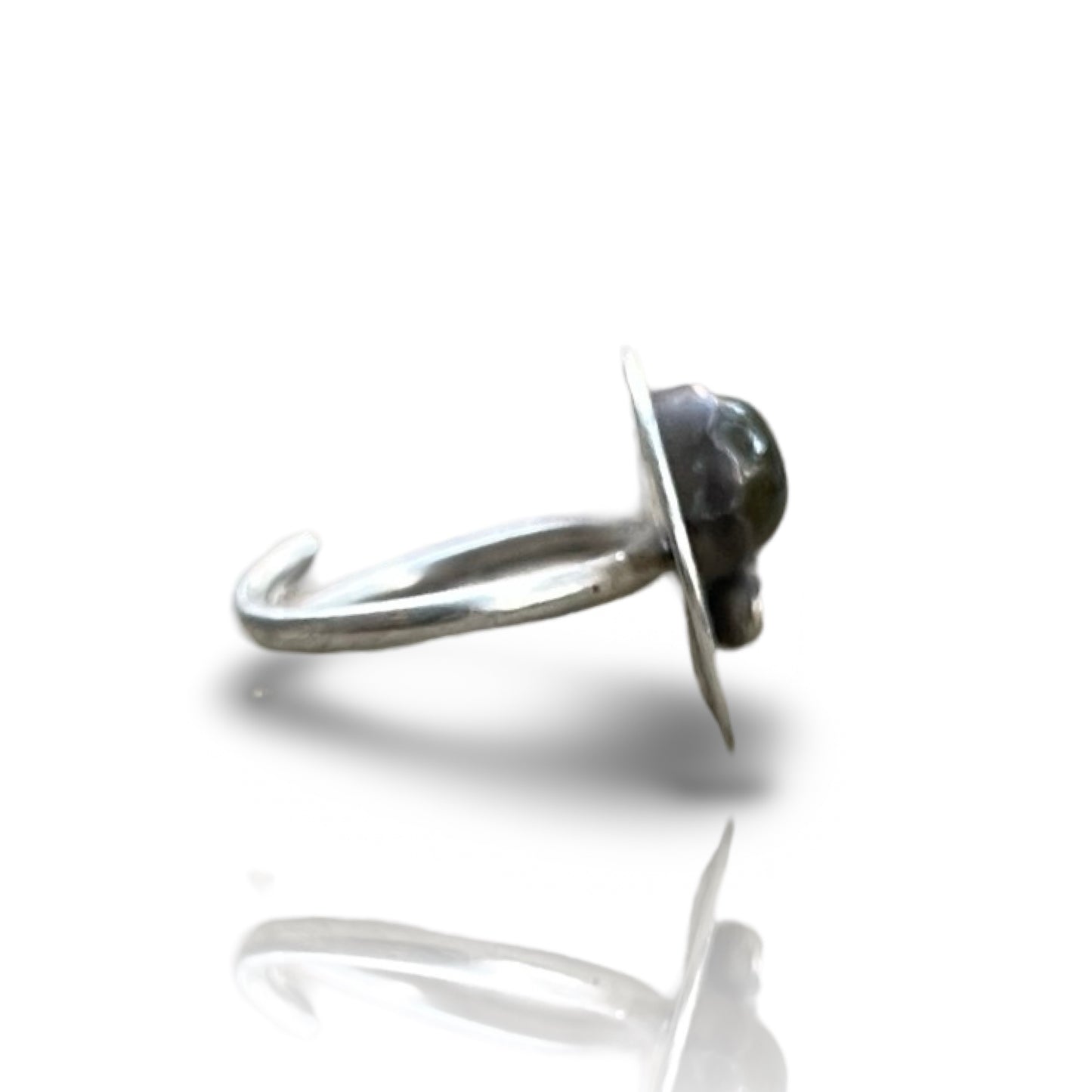 Labradorite Sapphire Circle Ring