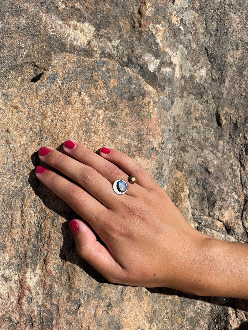 Blackened Moonstone Ring