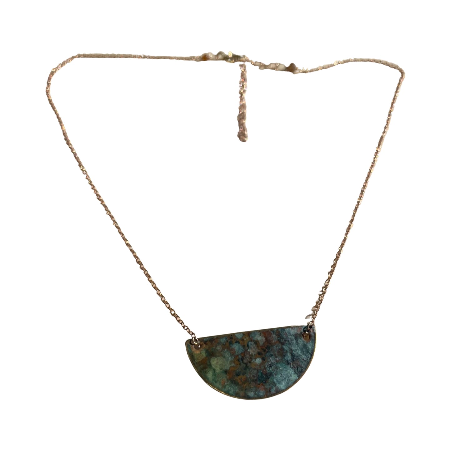 Half Moon Patinated Ocean Necklace