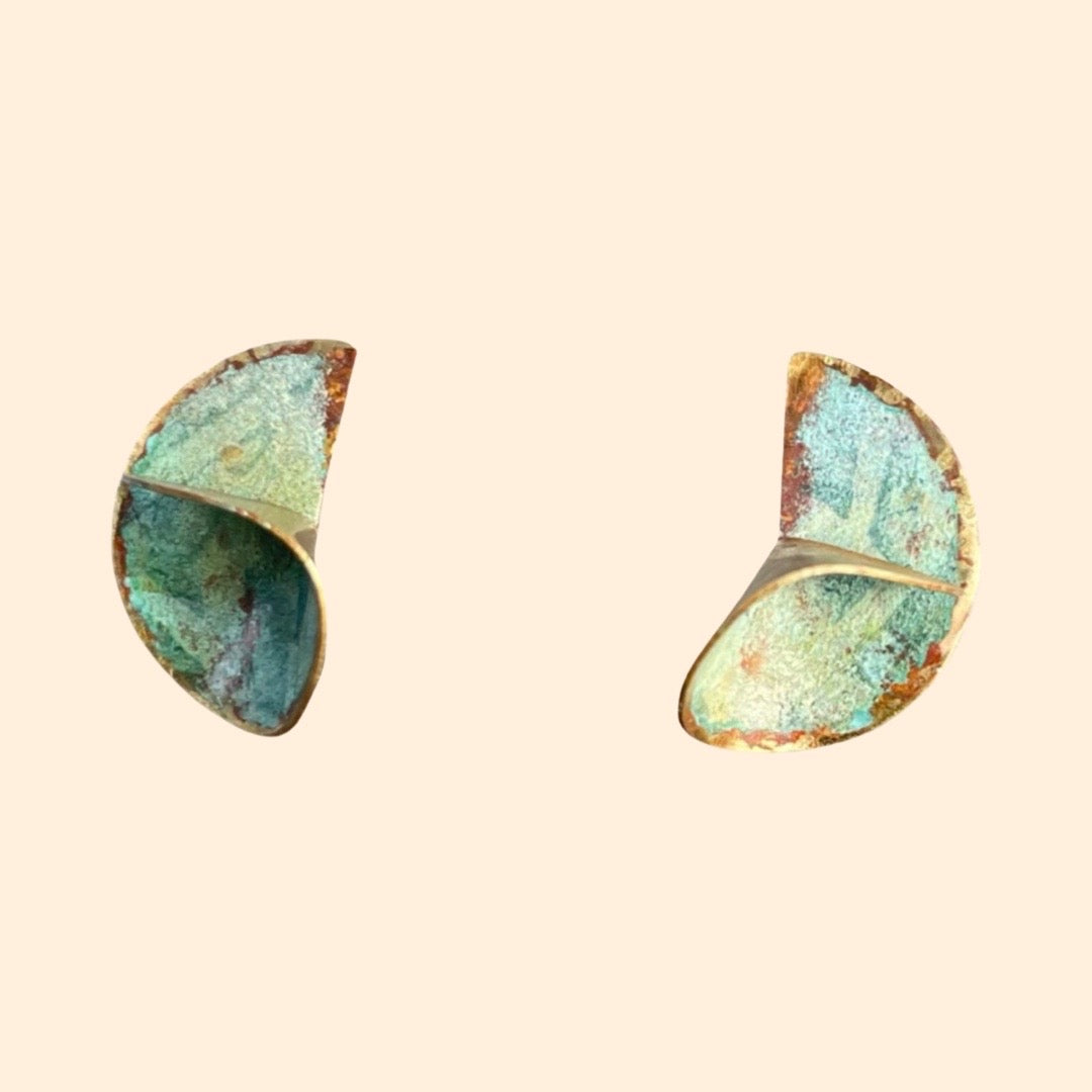 3-D Patina Earrings