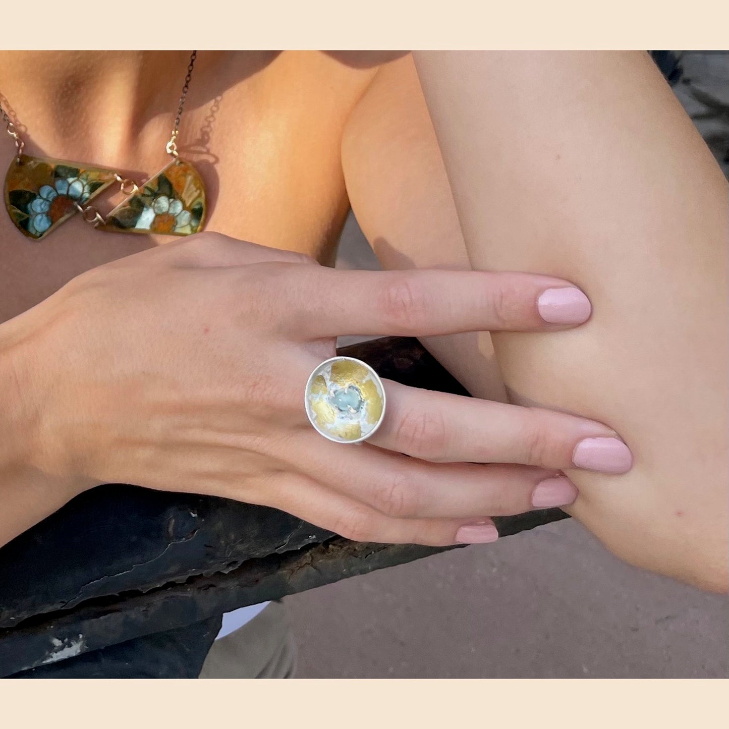 Aquamarine Cup Ring
