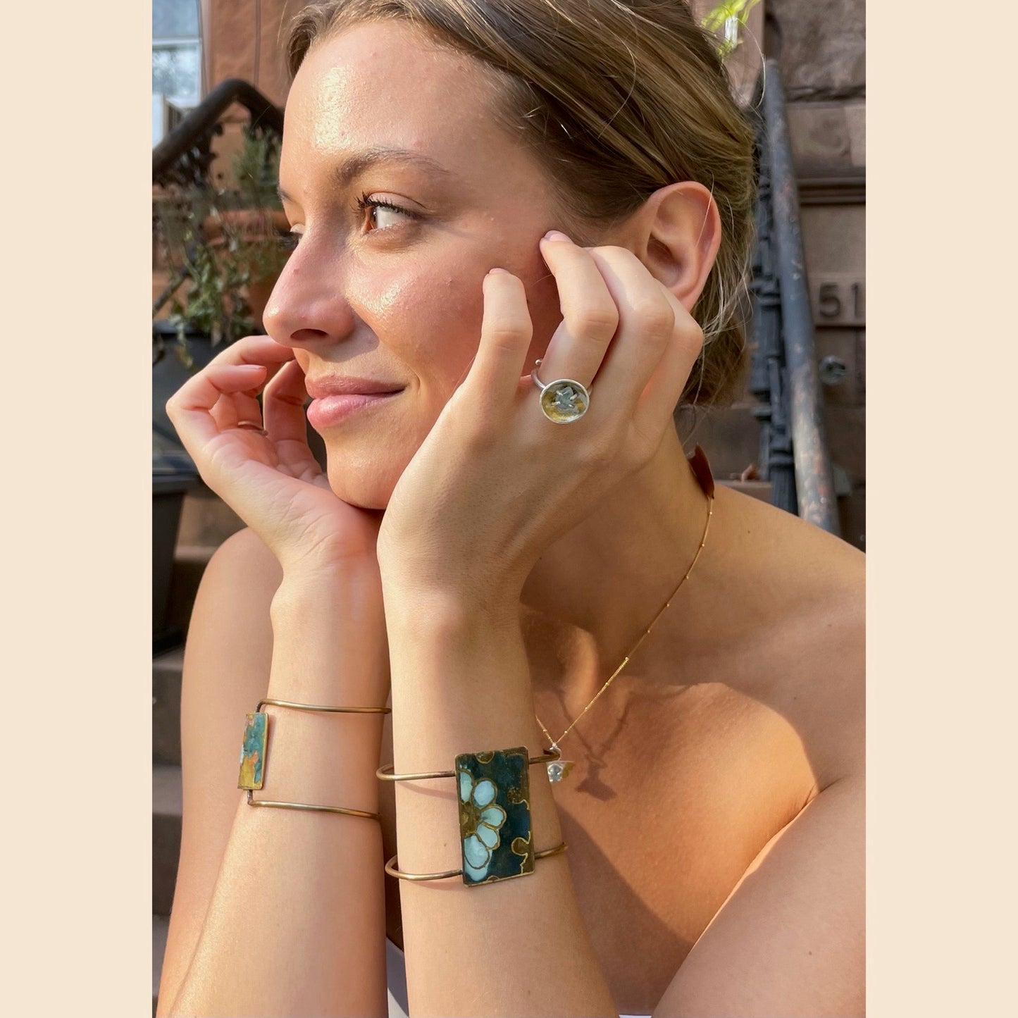Patina Floral Bridge Bracelet