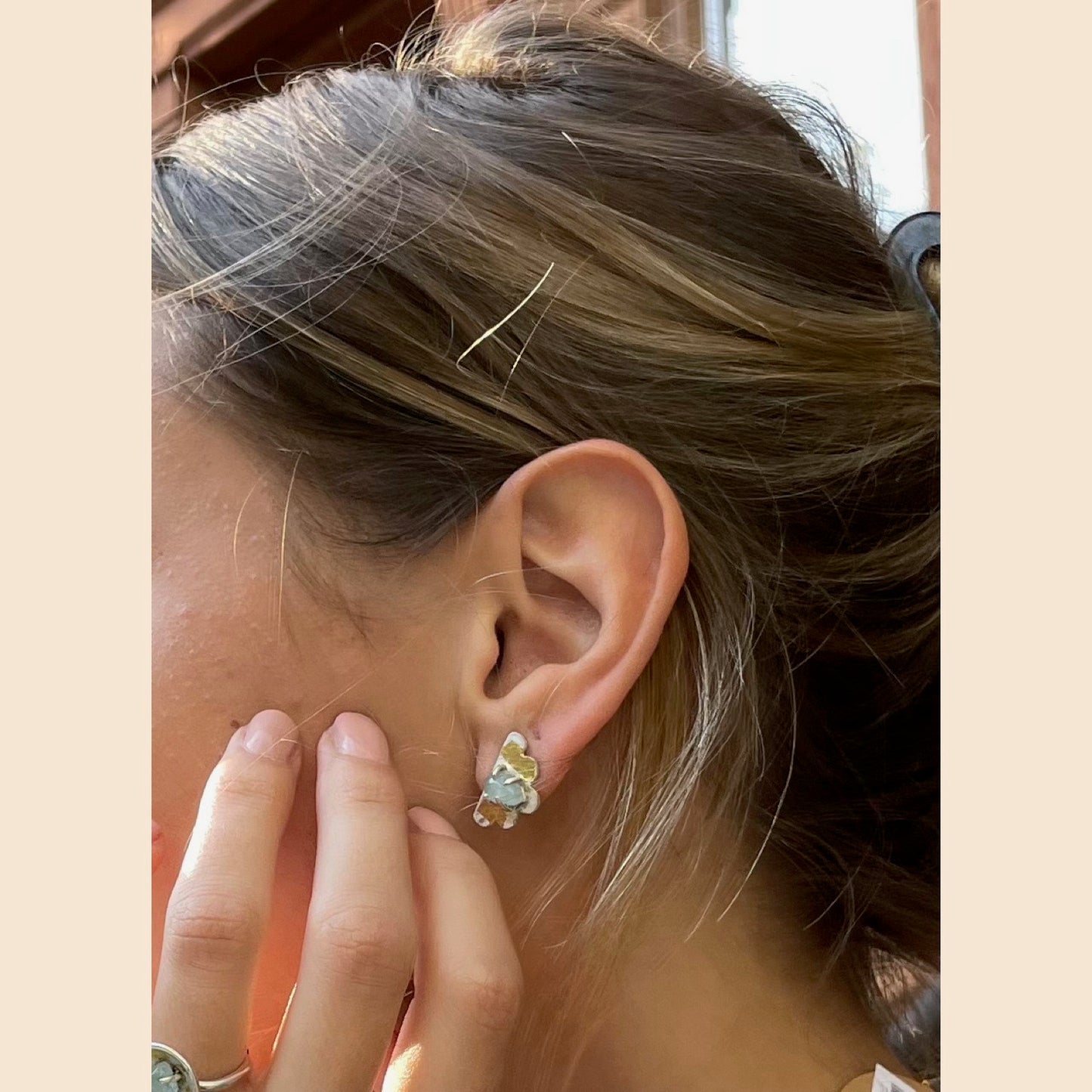 Aquamarine Cloud Studs