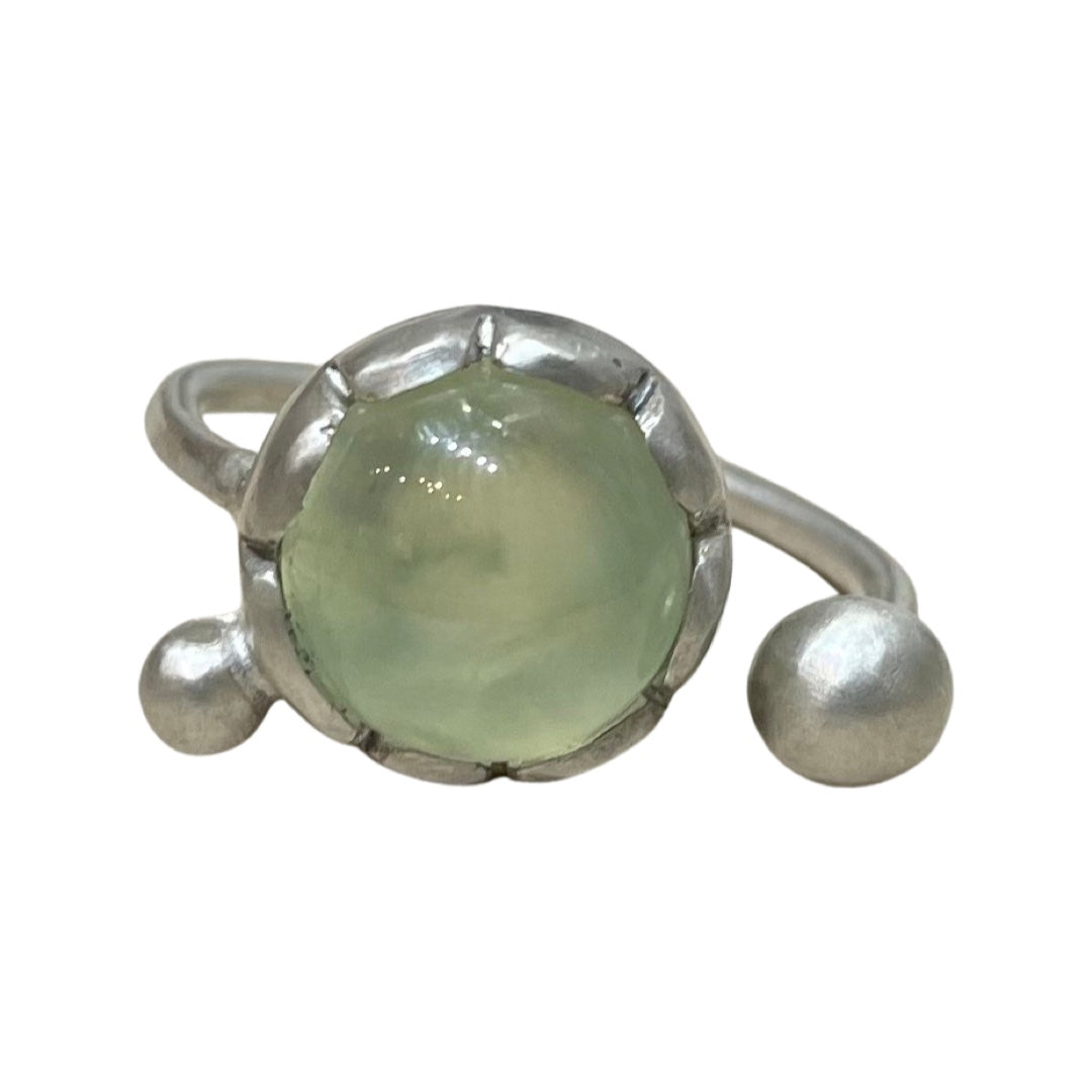 Prehnite adjustable ring
