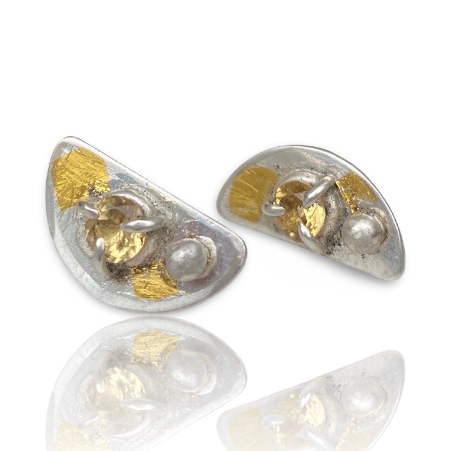 Half Moon Citrine Earrings