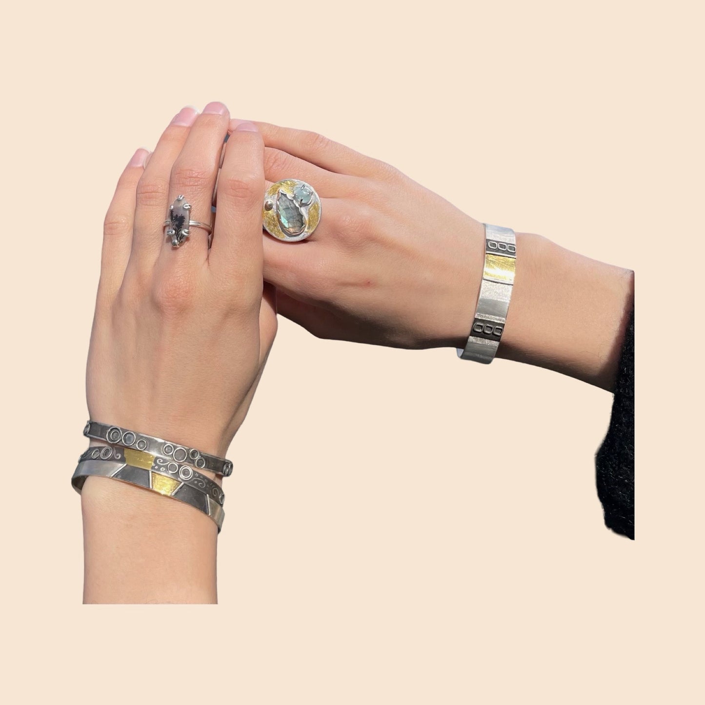 Oval Dendritic Agate Ring