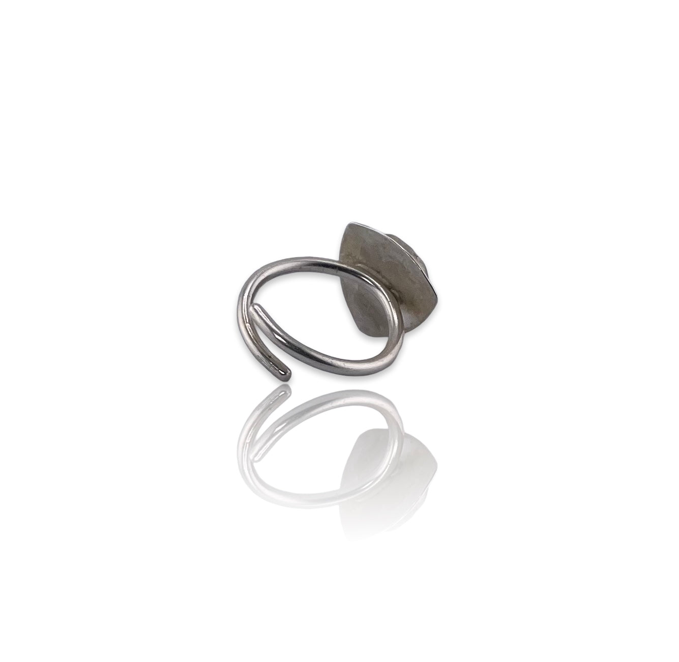 Moonstone Sapphire Triangle Ring