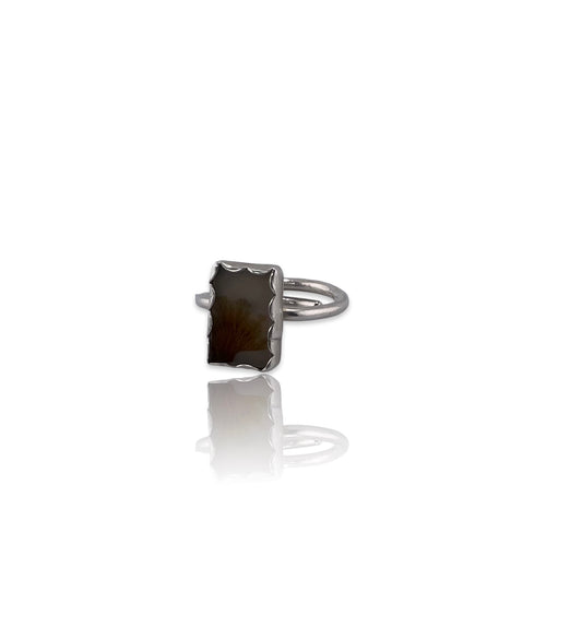 Rectangular Dendritic Agate Ring