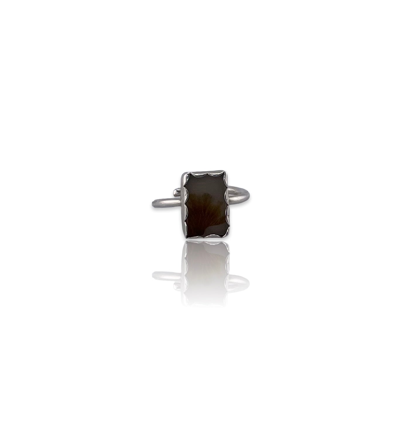 Rectangular Dendritic Agate Ring
