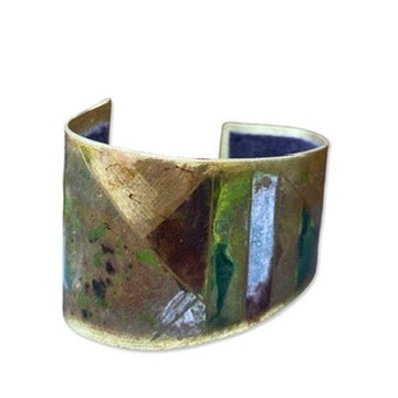 Large Geometric Patina Bracelet