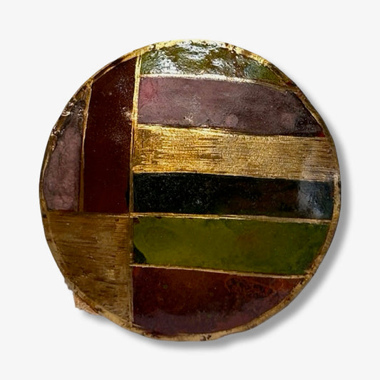 Domed Geometric Brooch Large