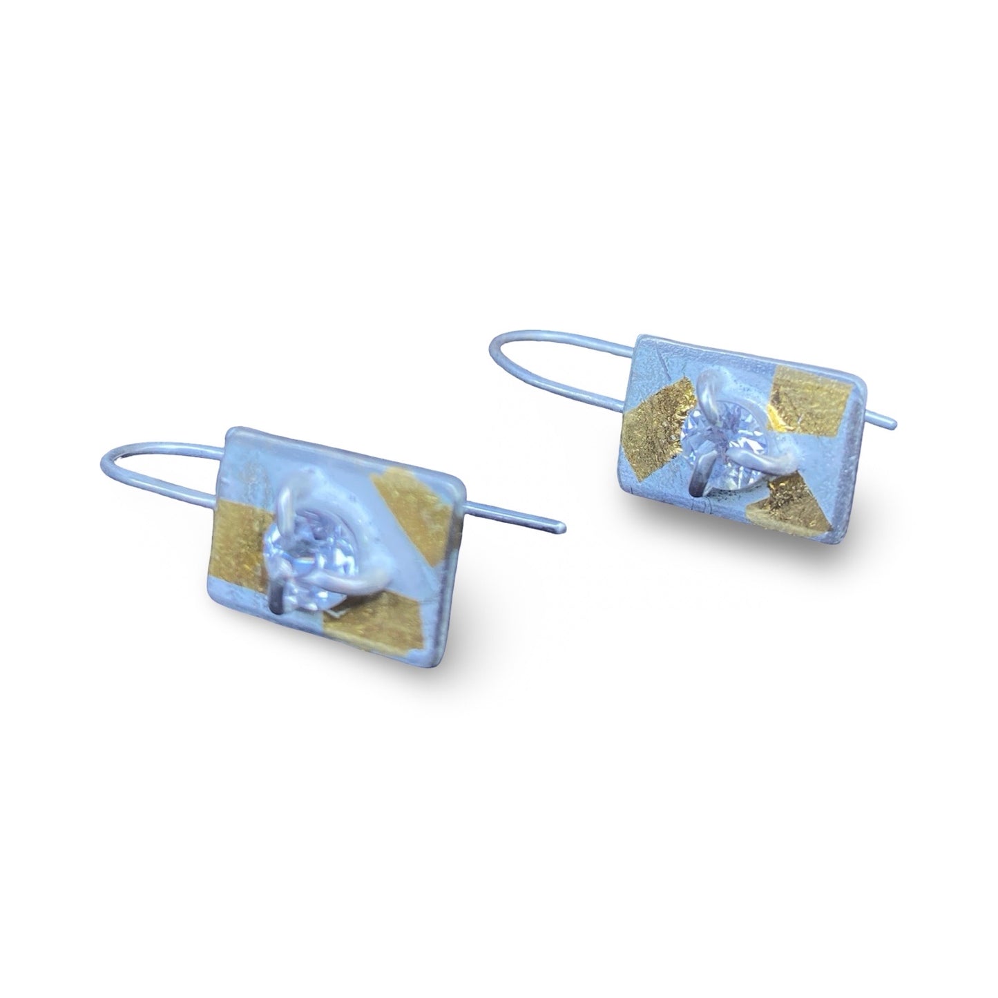 Dangling Rettangolo Marbled Earrings