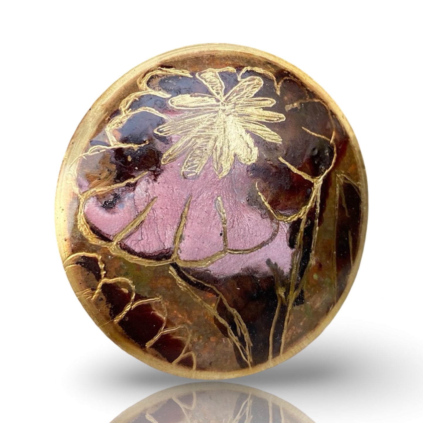 Domed Botanical Brooch