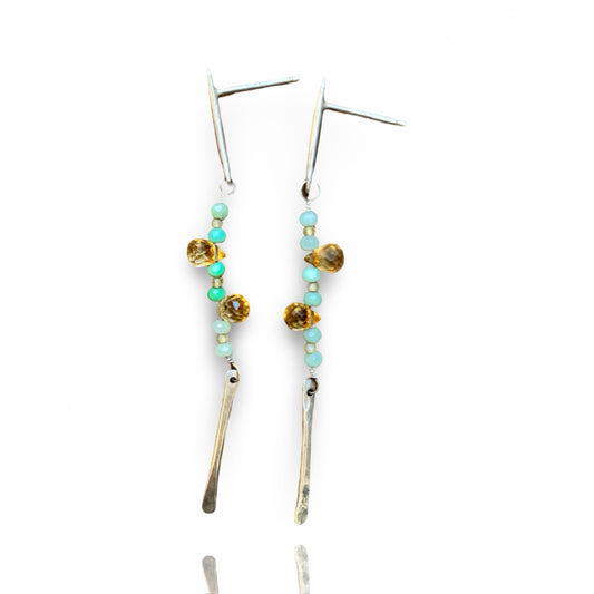 Amazonite Long Drop Earring