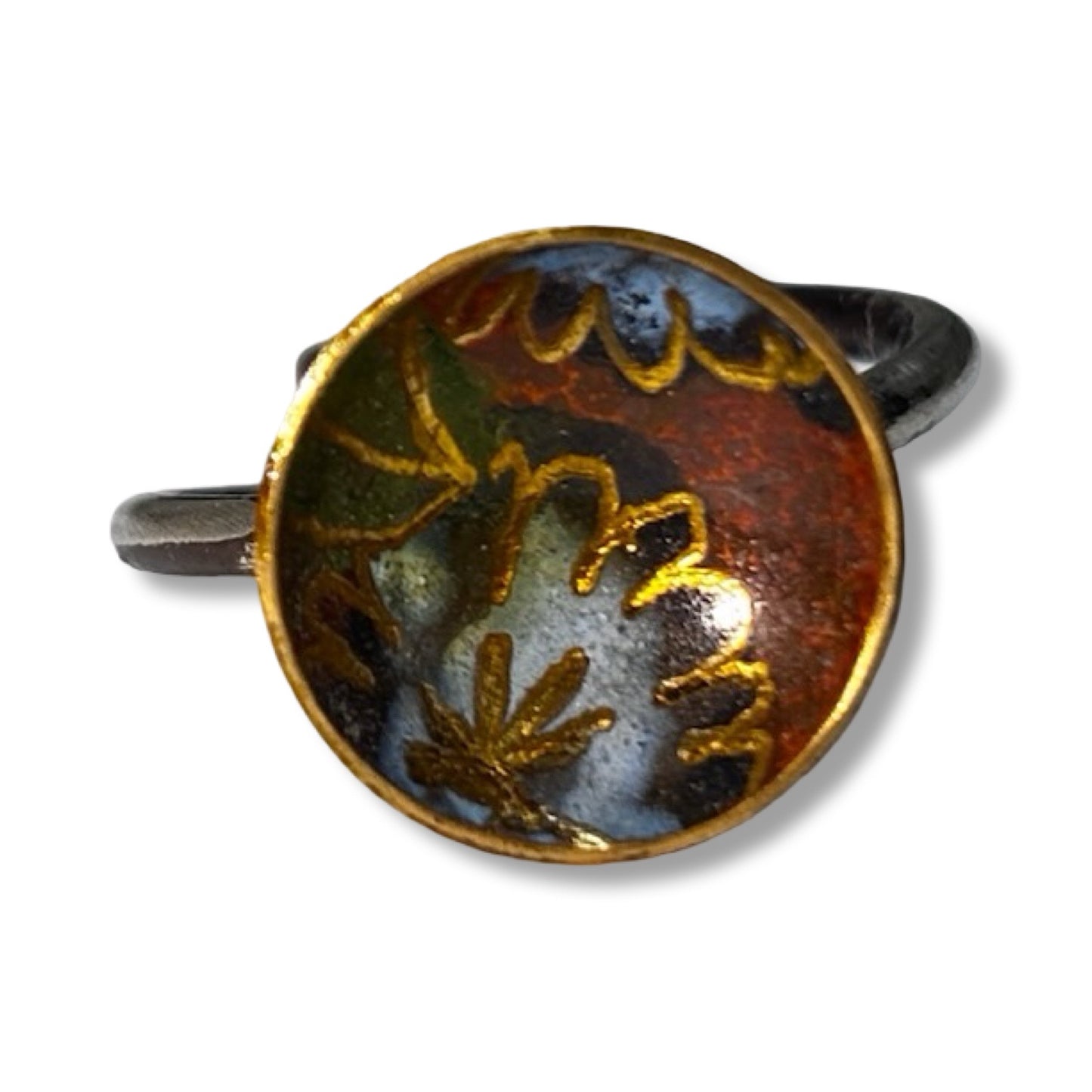 Mini Botanical Patina Cup Ring
