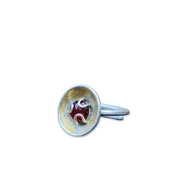 Rose Cut Garnet Cup Ring