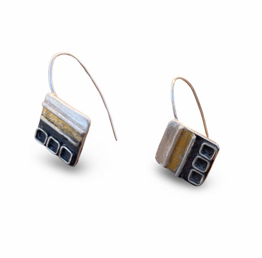 Fernsehen Square Earrings