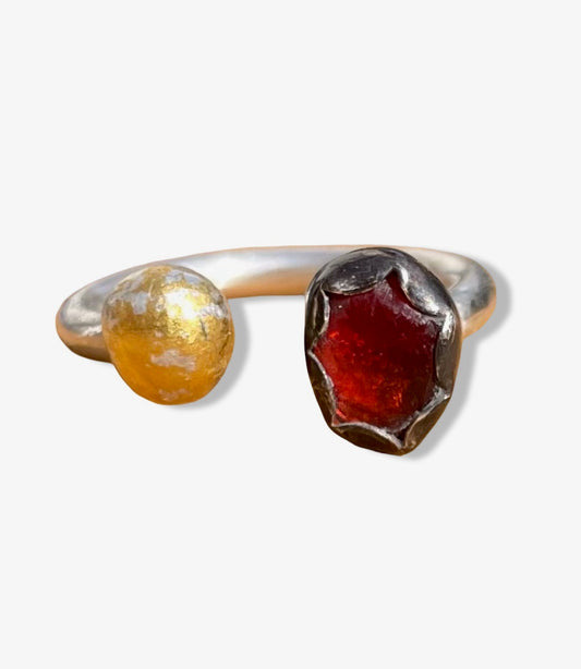 Garnet Double Ring