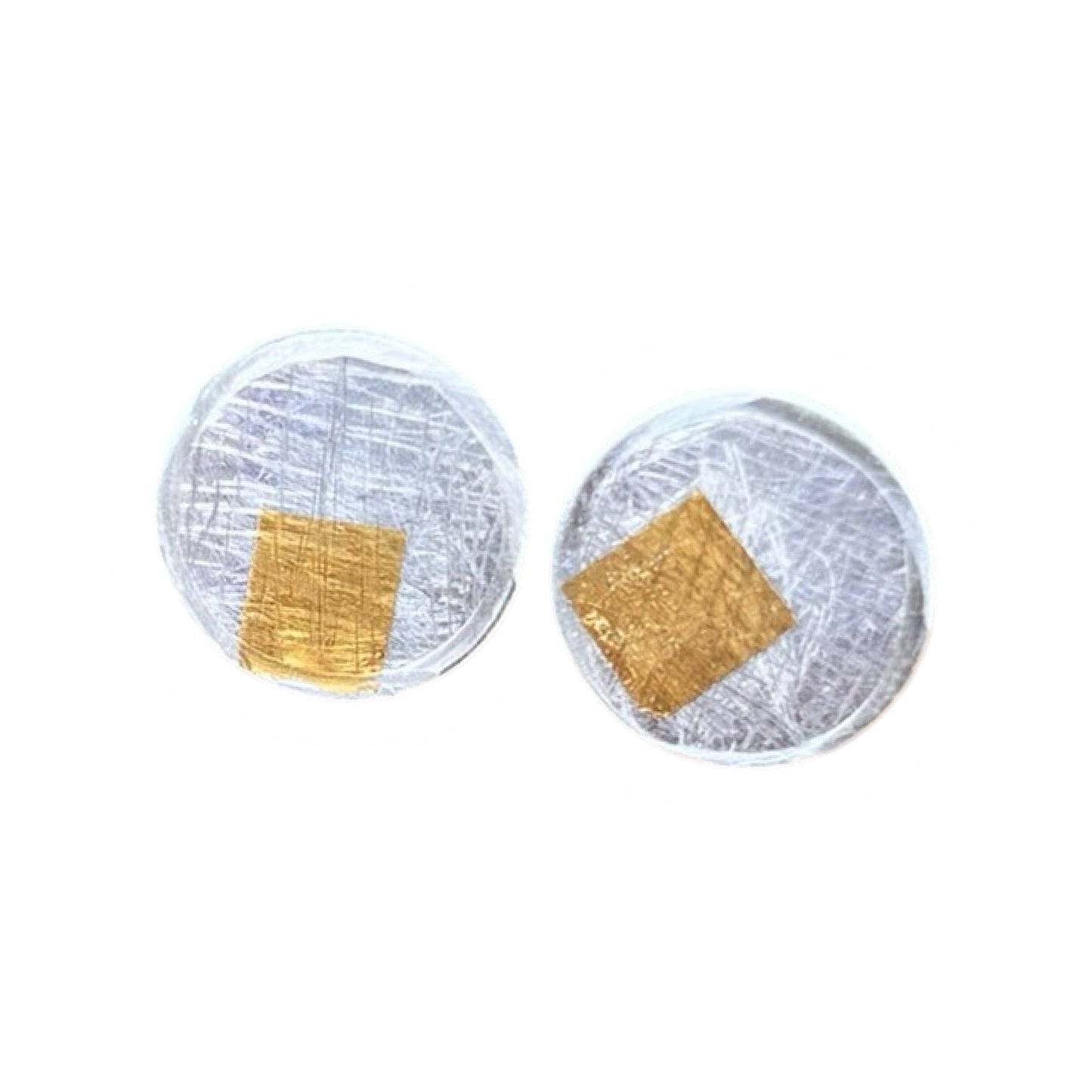 Gold Square Coin Stud