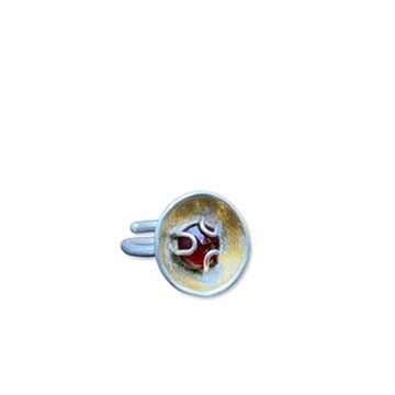 Rose Cut Garnet Cup Ring