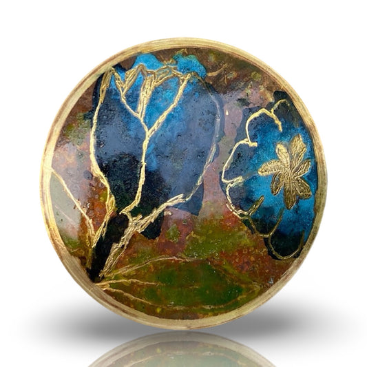 Domed Botanical Brooch