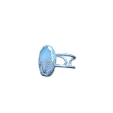 Silver Dendritic Agate Ring