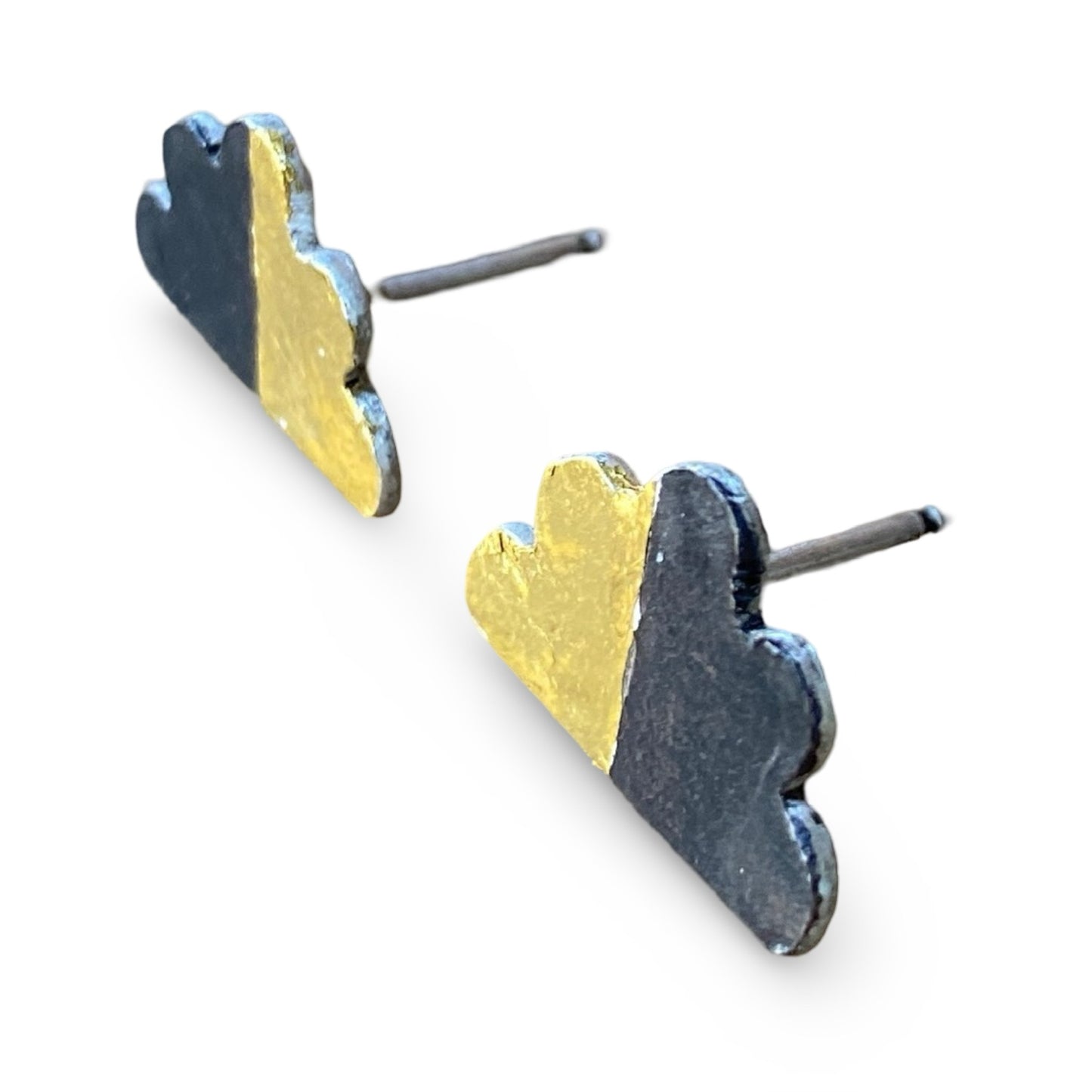 Black and Gold Cloud Studs