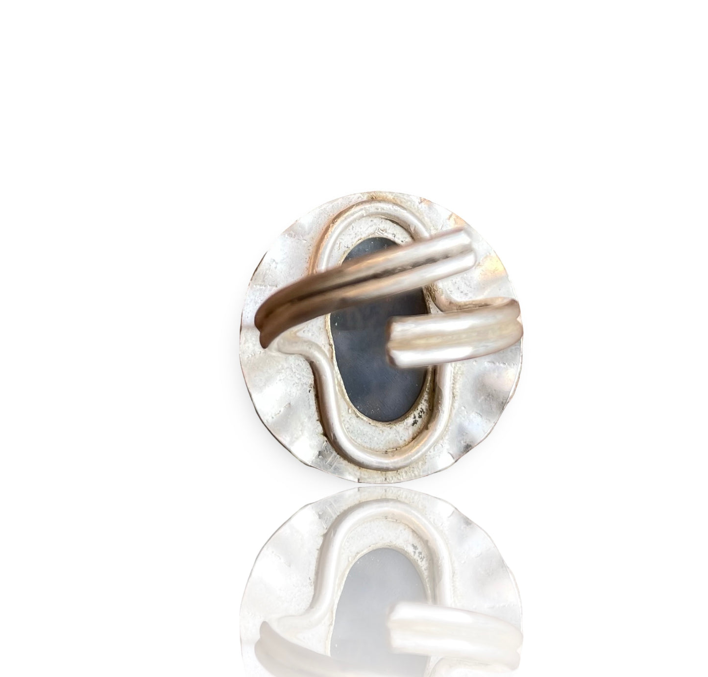 Marbled Dendritic Agate Disc Rings