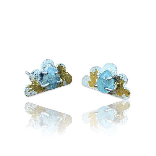 Aquamarine Cloud Studs