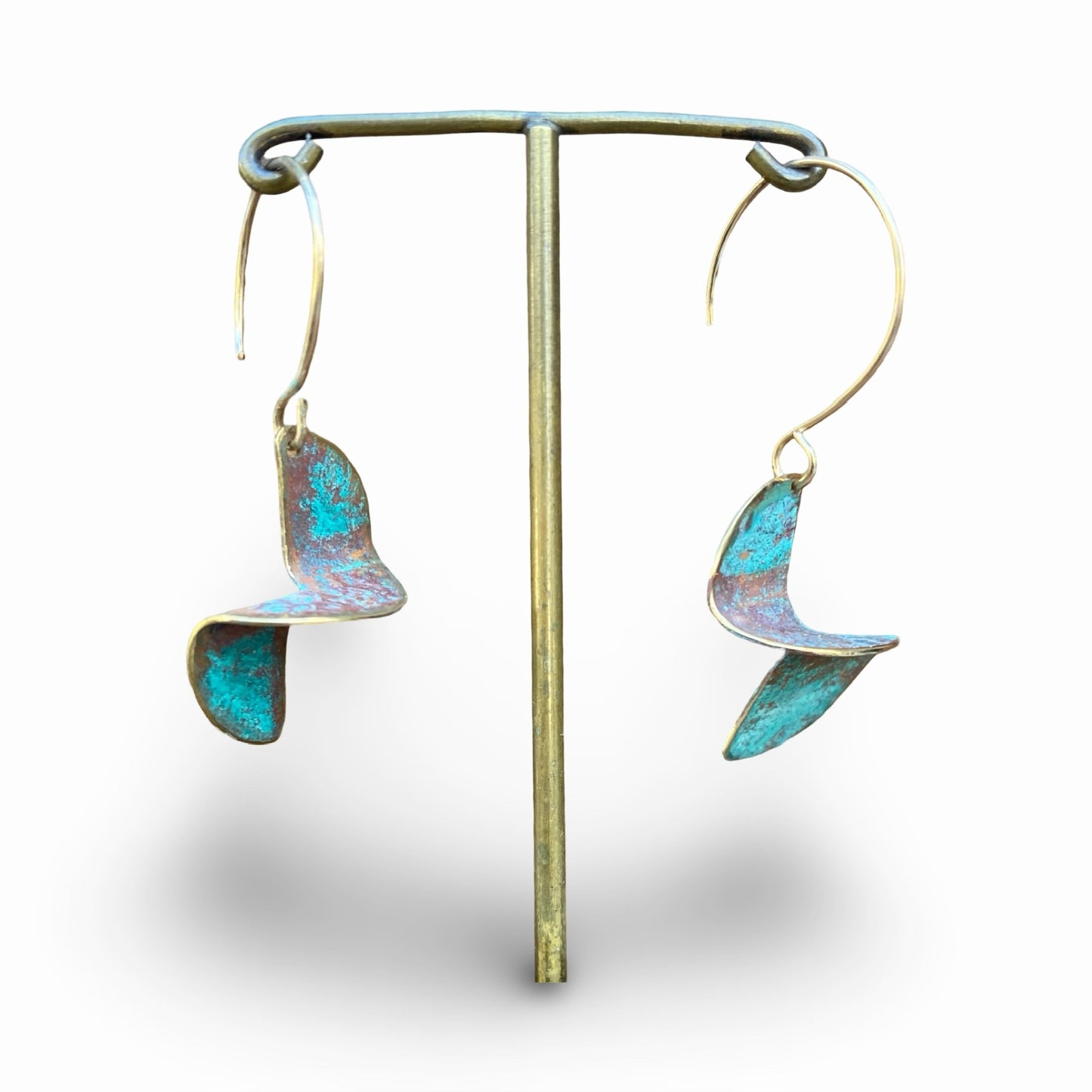 Patina Swirl Dangling Earrings