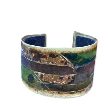 Large Geometric Patina Bracelet
