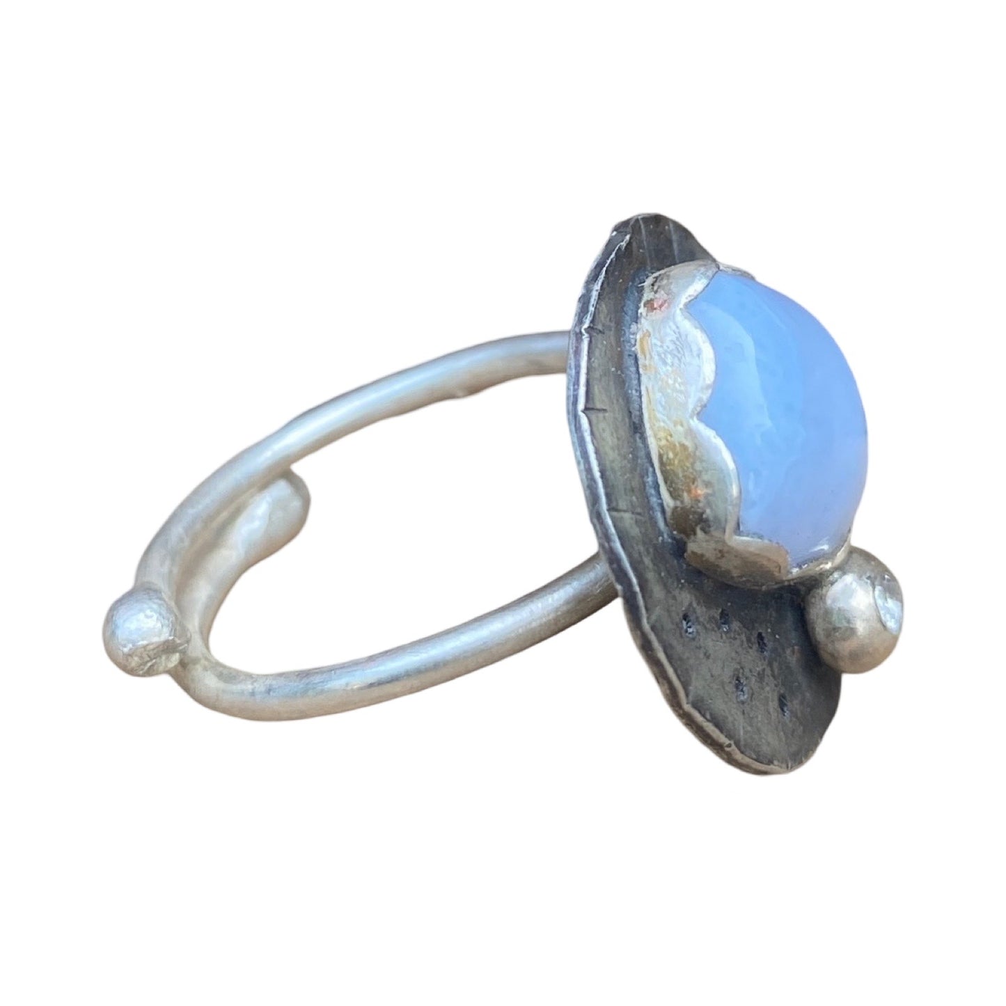 Lace Agate Circle Ring