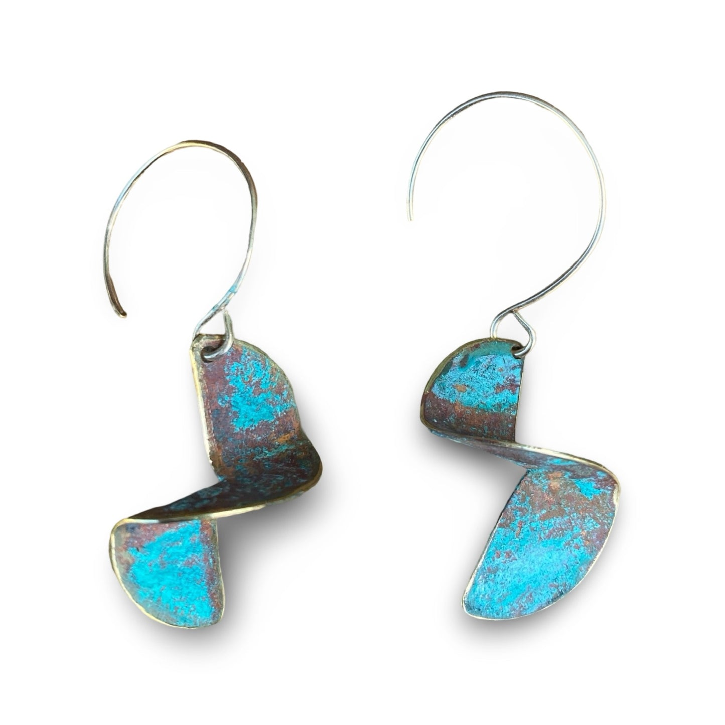 Patina Swirl Dangling Earrings