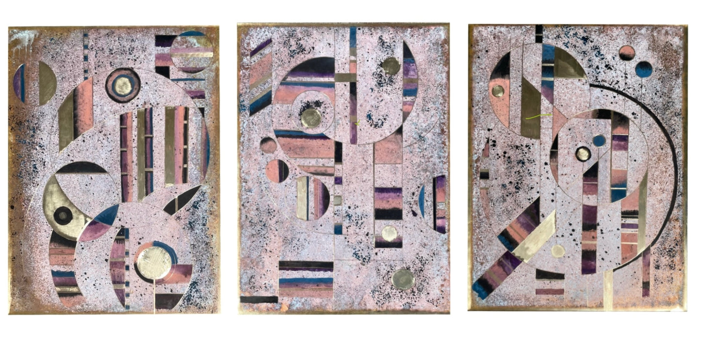 Mauve Moss Triptych