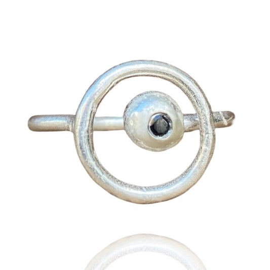 Inner Circle Ring with Gemstone