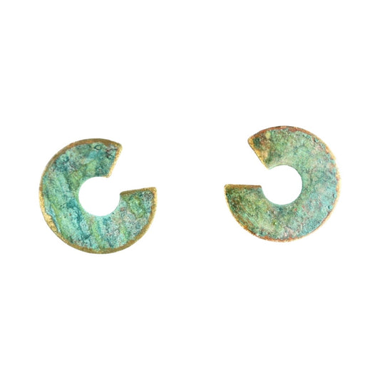 Large patina C-shape Earrings