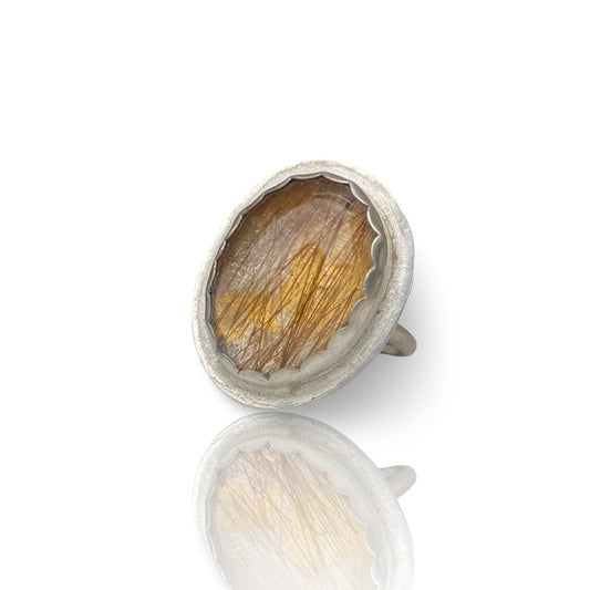 Large Rutilated Quartz Ring