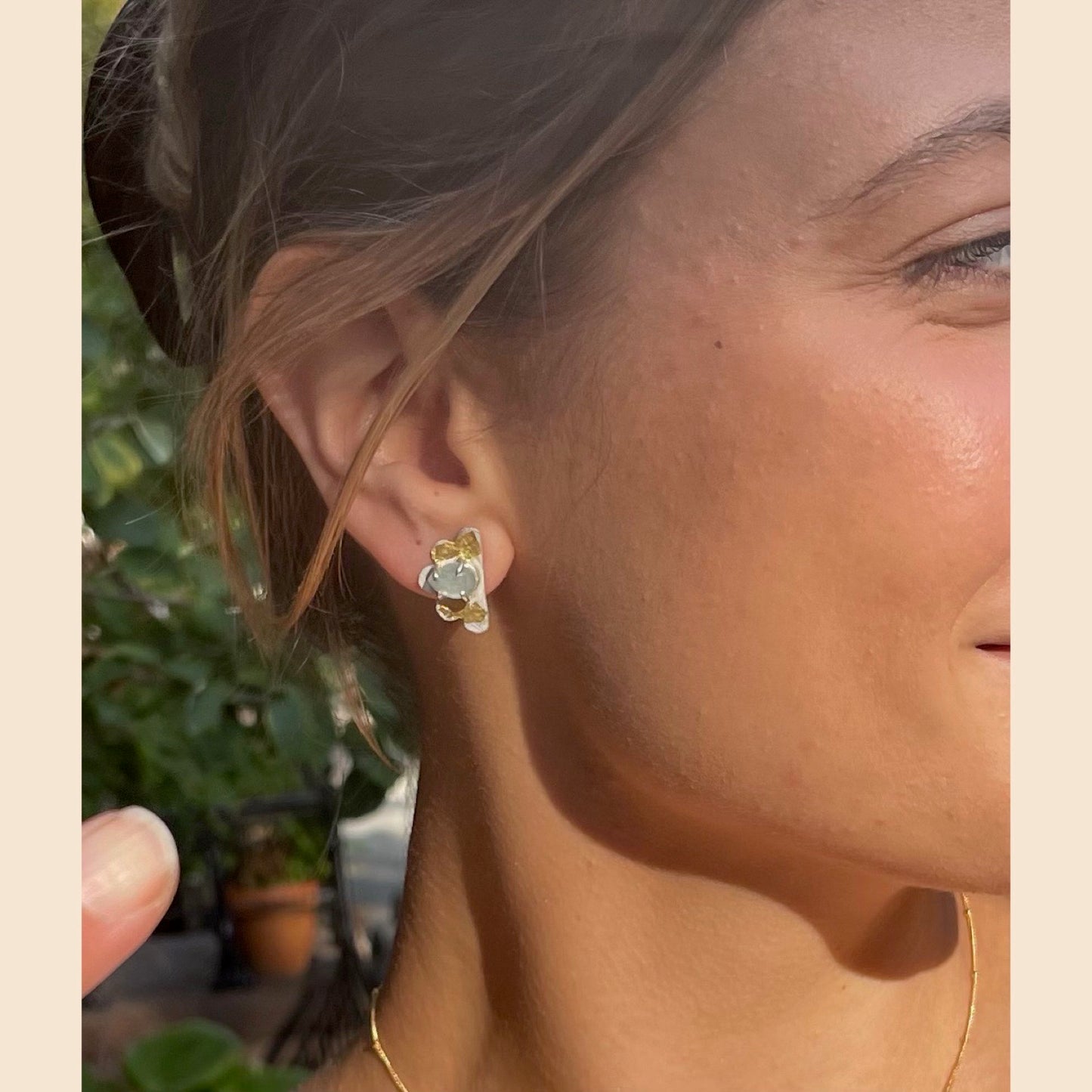 Aquamarine Cloud Studs