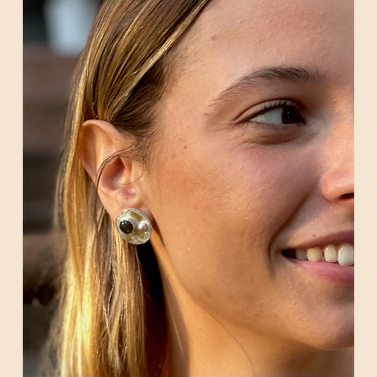 Labradorite Disc Studs