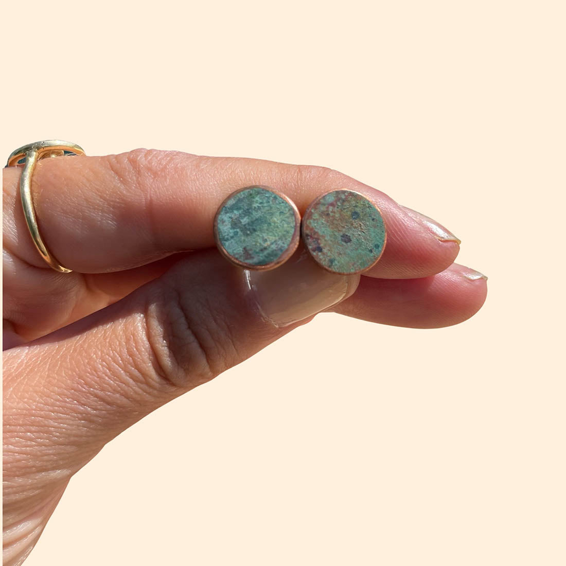Patinated Coin Earrings