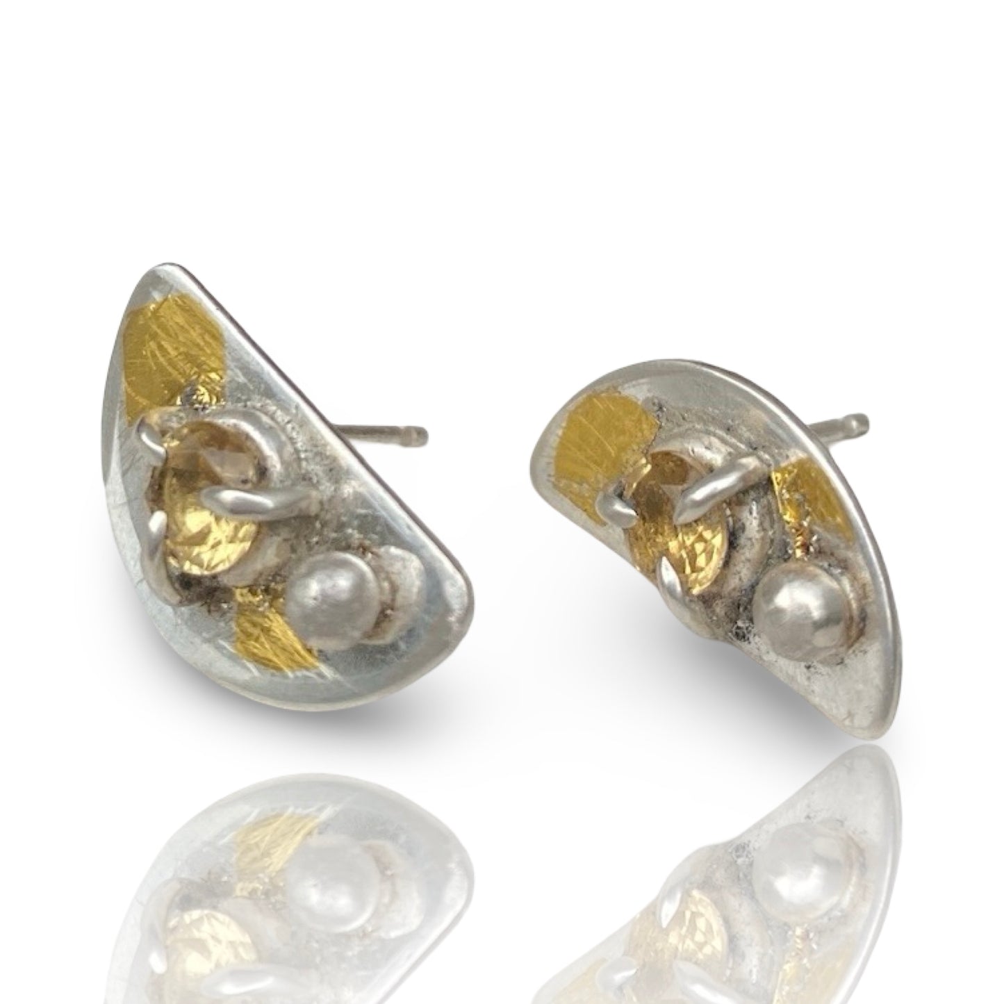 Half Moon Citrine Earrings