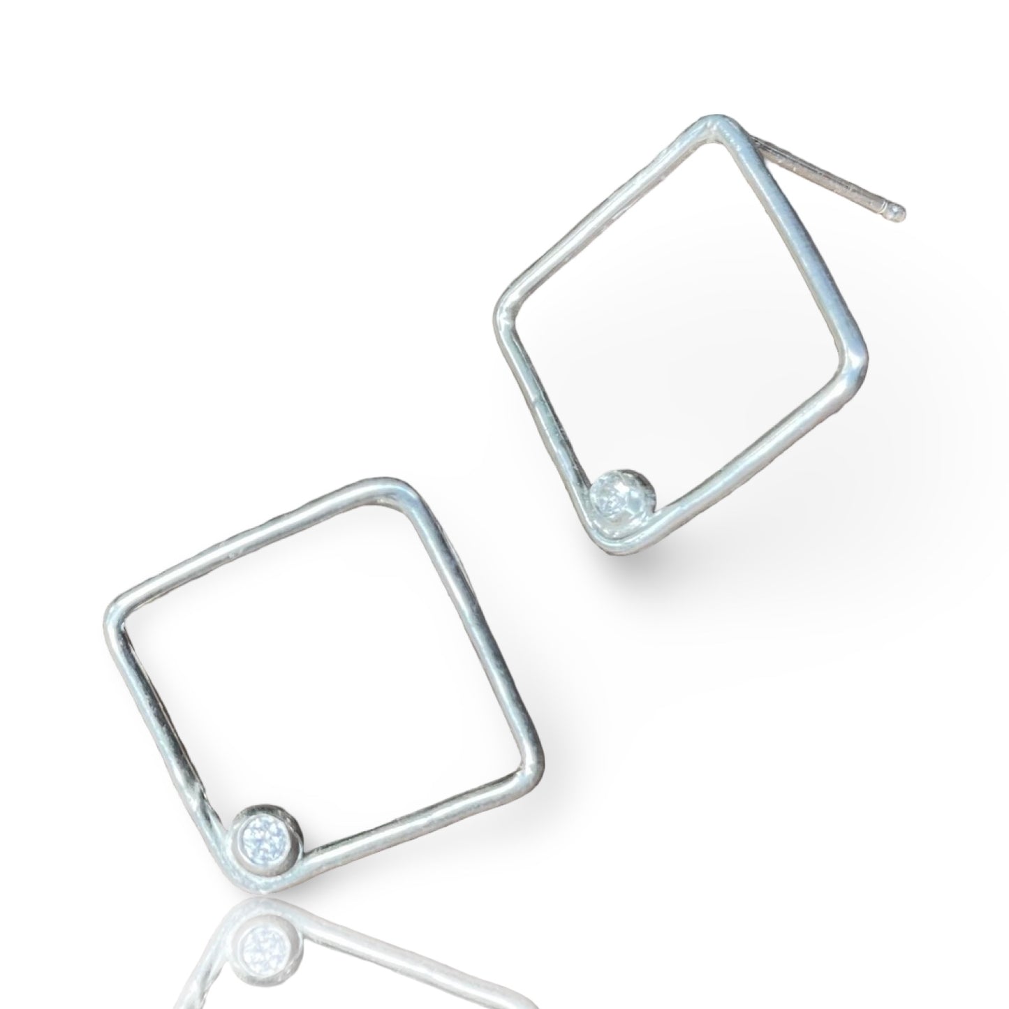 Square Gemstone Studs