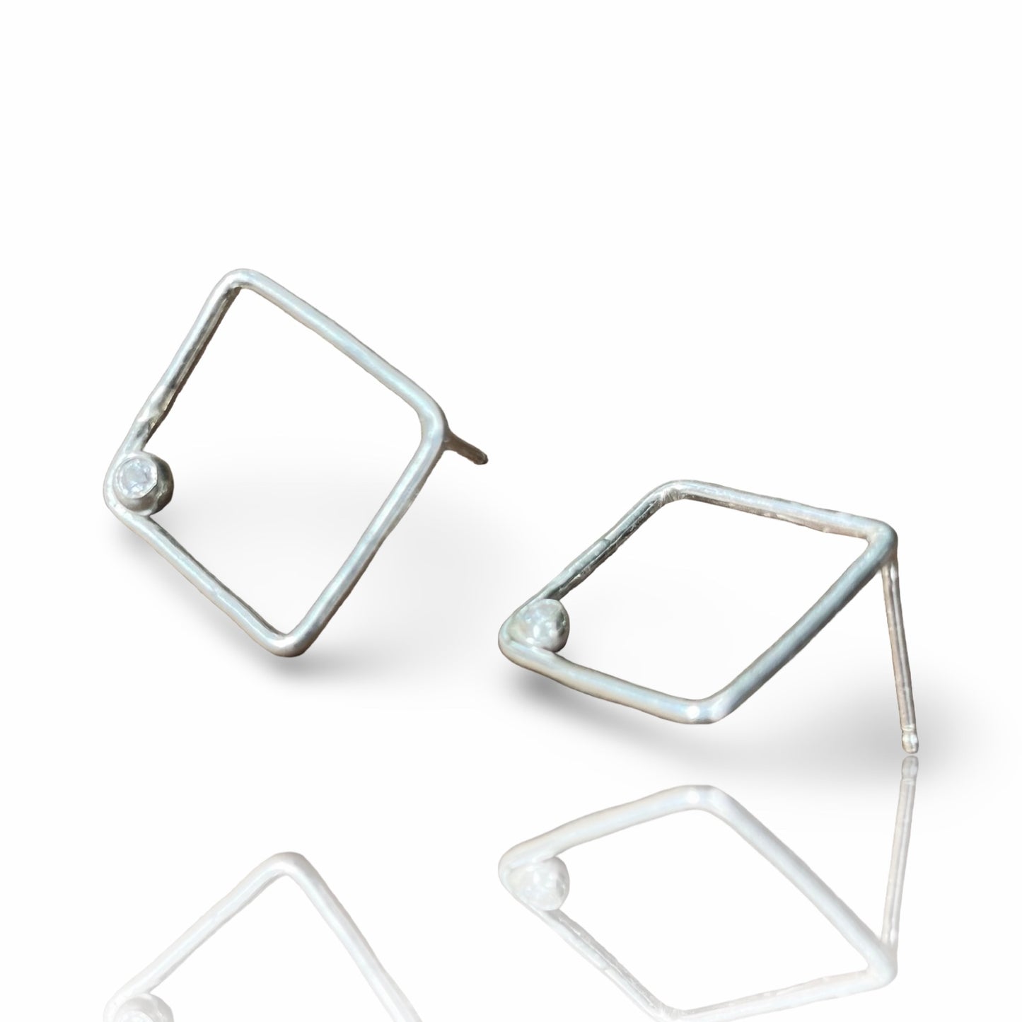 Square Gemstone Studs