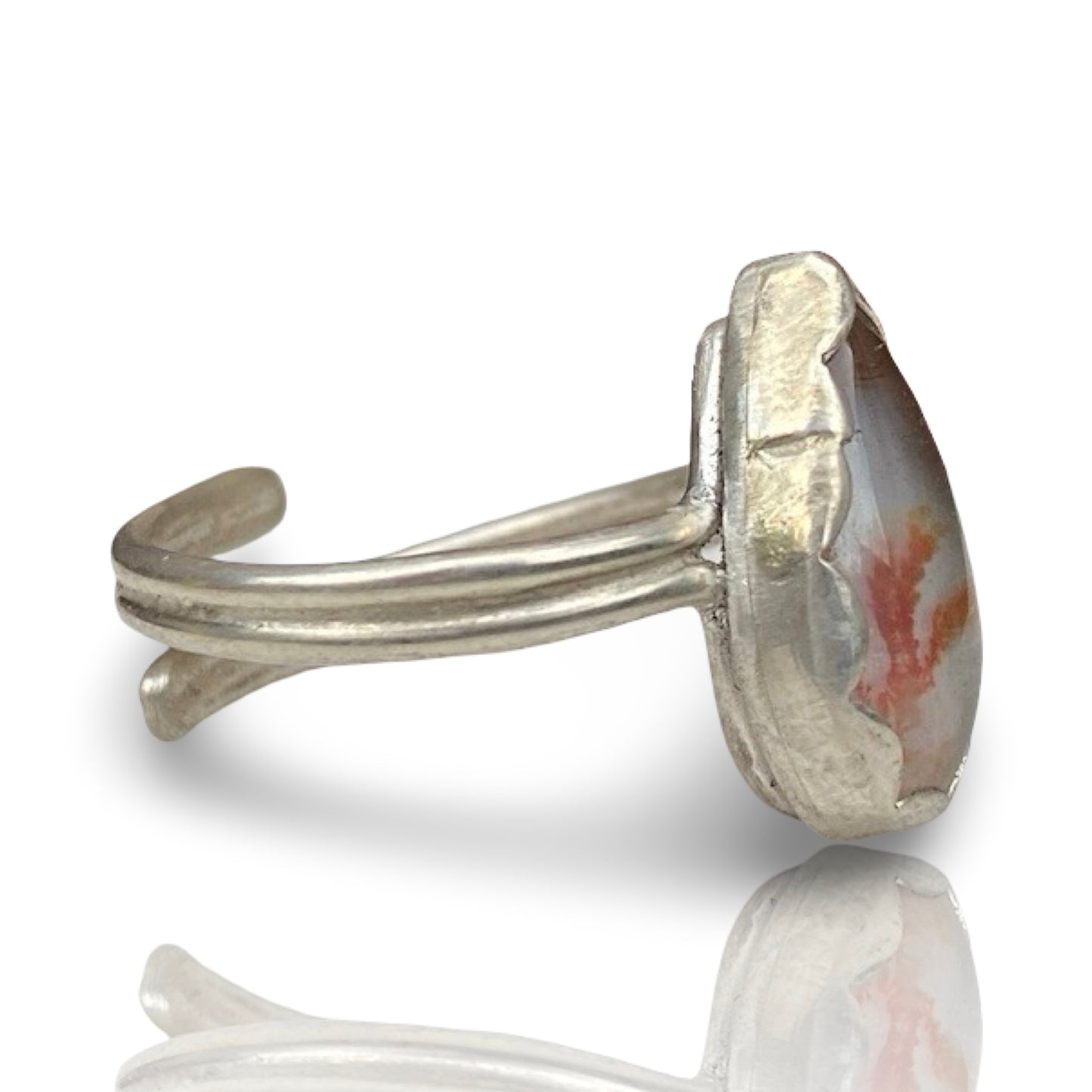 Silver Dendritic Agate Ring
